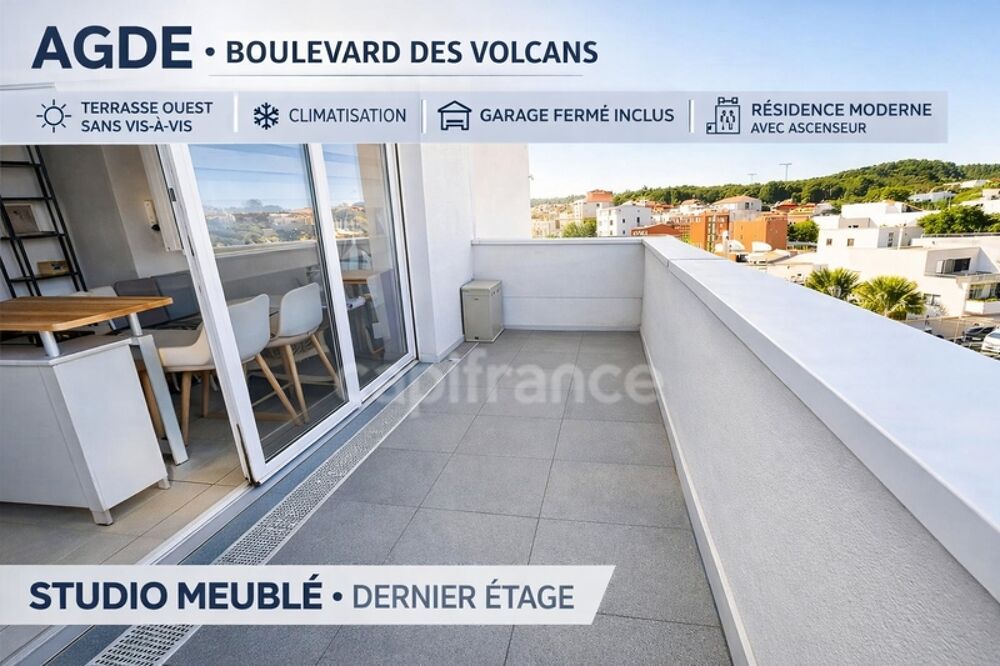 Vente Appartement AGDE – Studio dernier étage avec TERRASSE + GARAGE fermé – Ascenseur Agde