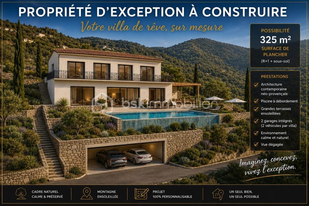 Vente Terrain Terrain constructible 2 126 m² – Permis purgé – 325 m² de surface de plancher Pierrefeu