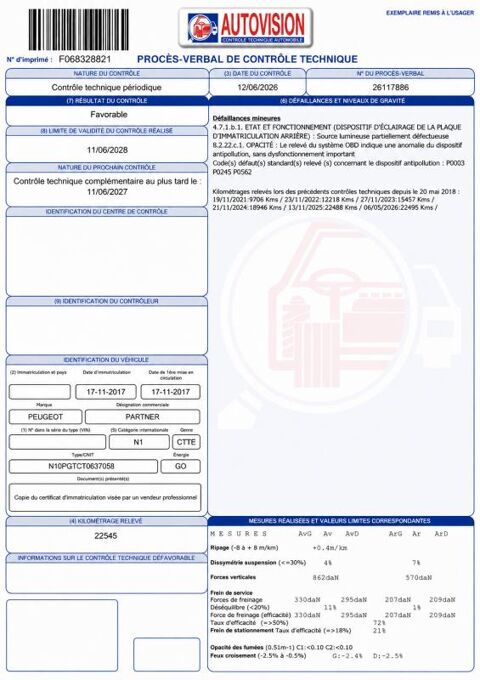 Partner 1&deg; Main / 1.6L B HDI 75cv Pack PRO Seulement 23 000km ! idem 2018 occasion 60430 Abbecourt