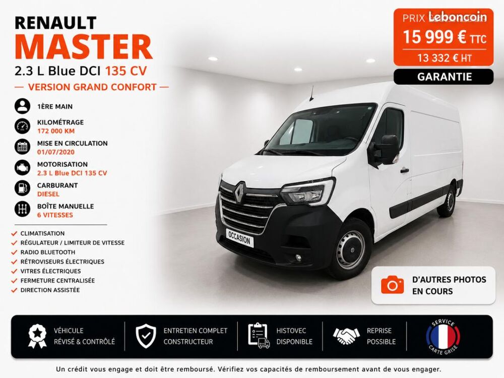 Master 1&deg; Main / 2.3 Dci 135cv de 2023 L2H2 version GRAND CONFORT 3 2023 occasion 60430 Abbecourt