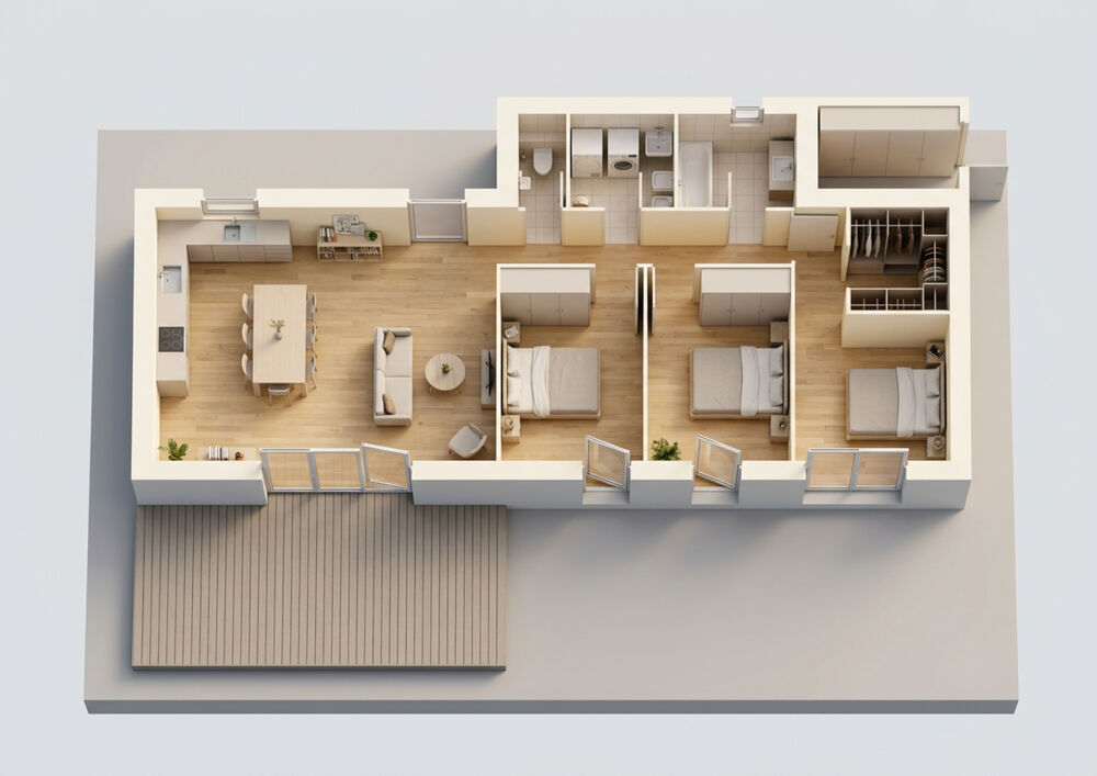 Maison familiale ossature bois à vendre 4 pièces 85 m² BLETTERANS (39)