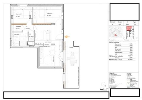  Appartement � vendre 3 pi�ces 68 m�