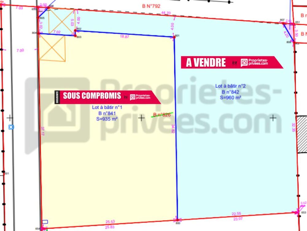 Vente Terrain Magnifique terrain constructible de 960 m² à TRAVAILLAN Travaillan