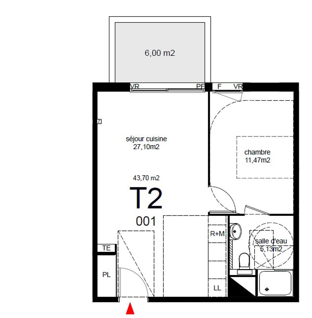 Location Appartement T2 avec terrasse et parking à AGDE Agde