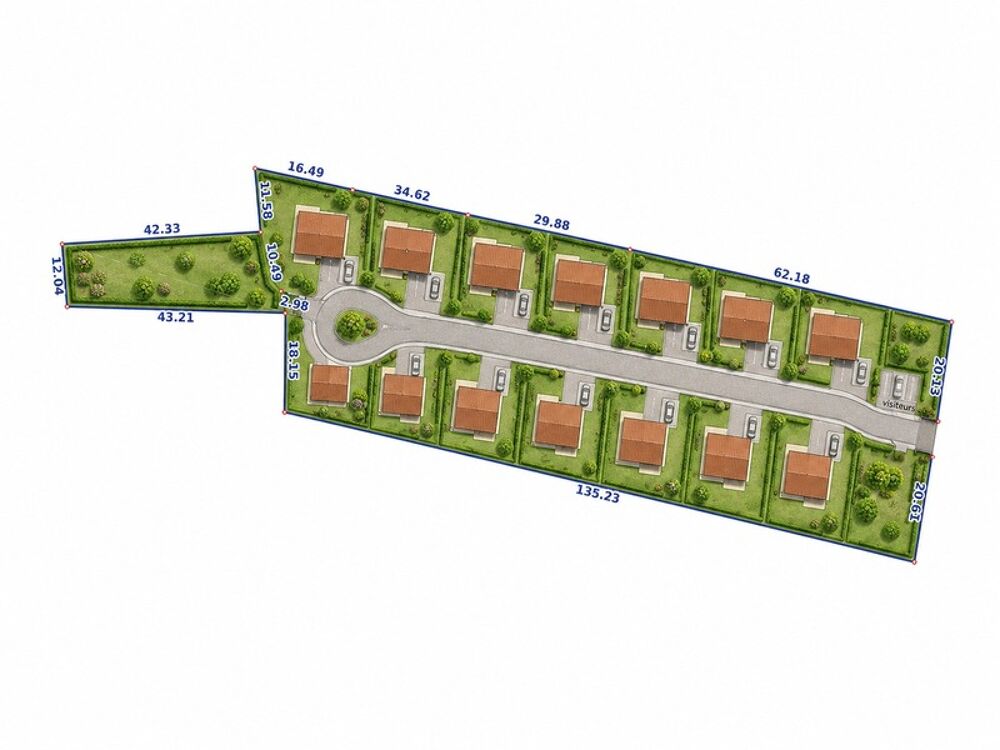 Vente Terrain Terrain 6 347 m² à Bords – borné – idéal lotissement Bords