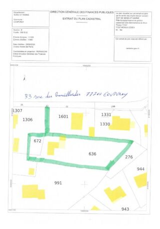 Vente Terrain Terrain viabilisé au calme Coupvray 1441 m2 Coupvray