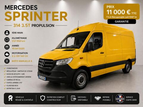 Mercedes Sprinter 1&deg; Main / 2.2l CDI 140cv Pack CLIM CAMERA/CLIM/REGUL/LIMIT i 2020 occasion Abbecourt 60430