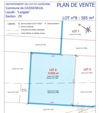  Terrain � vendre 585 m�