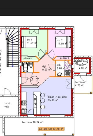  Appartement � vendre 3 pi�ces 61 m�