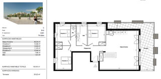  Appartement à vendre 4 pièces 103 m²