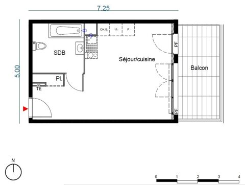  Appartement � louer 1 pi�ce 30 m�