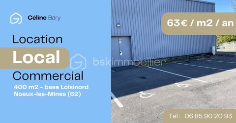 &Agrave; LOUER – LOCAL COMMERCIAL ERP 400 m&sup2; – NOEUX-LES-MINES (62) Proche zone E. Leclerc – Base Loisinord / Acc&egrave;s A26 3266 62290 Noeux les mines