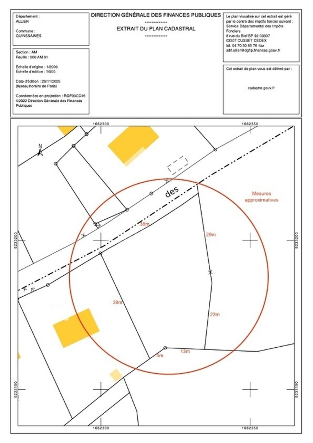 Vente Terrain Terrain à vendre Quinssaines (03) 1352m² - Cadre verdoyant - Forêt Quinssaines
