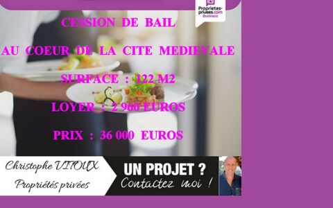 CARCASSONNE - Cession de bail , Local commercial 122 m&sup2; 36000 11000 Carcassonne