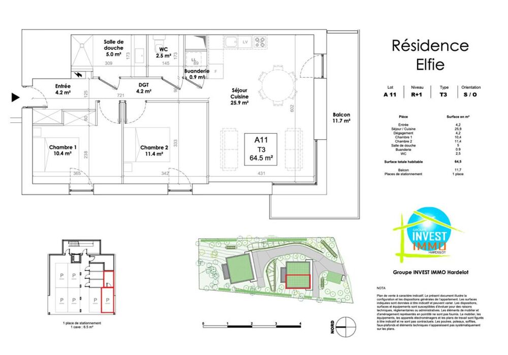 Vente Appartement PROGRAMME NEUF: DEUX CHAMBRES - 64.5 m2 - ASCENSEUR & PARKING COUVERT Hardelot plage