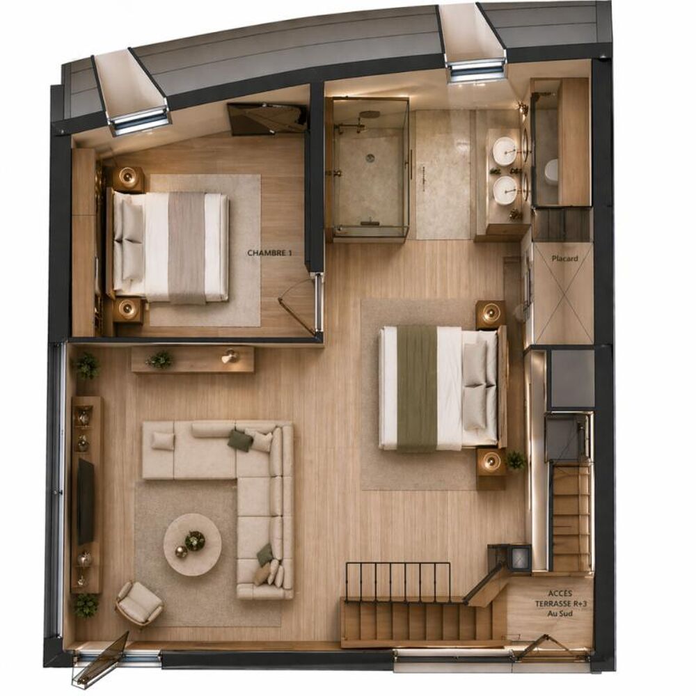 INVESTISSEMENT DUPLEX DE LUXE 87,5 m² au Coeur du Village Naturiste : Prestations Hôtelières (Piscine, Jacuzzis), Vue Port et Ré