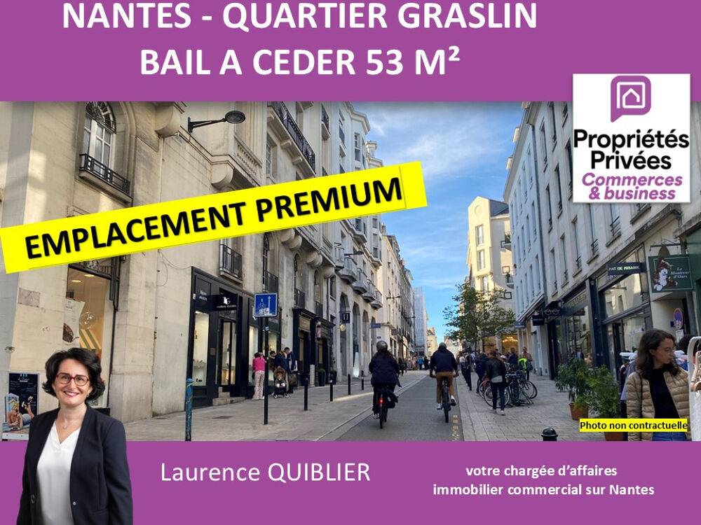   44000 NANTES - BAIL A CEDER QUARTIER GRASLIN, LOCAL  53 m² 