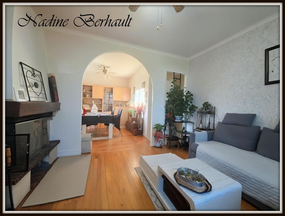 Maison à vendre 4 pièces Amilly gare (45), sous sol complet, 2 ch en étage, salon avec cheminée, cuisine aménagée, jardin clos,
