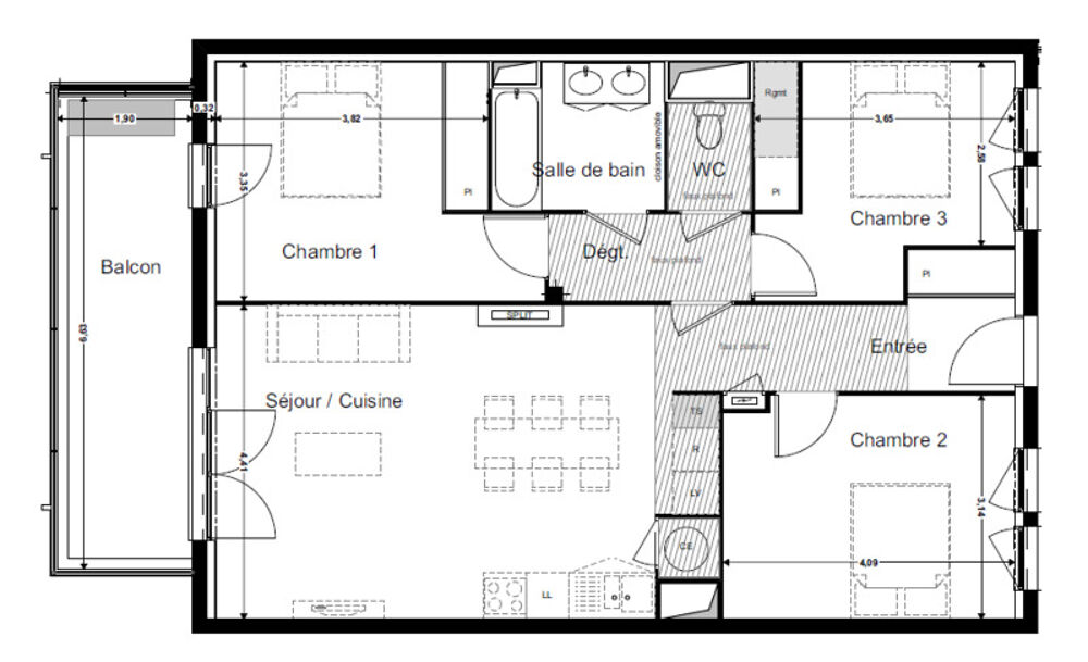 Appartement T4 de 84 m² avec balcon et vue boisée  Montrabé (31), cadre de vie privilégié aux portes de Toulouse