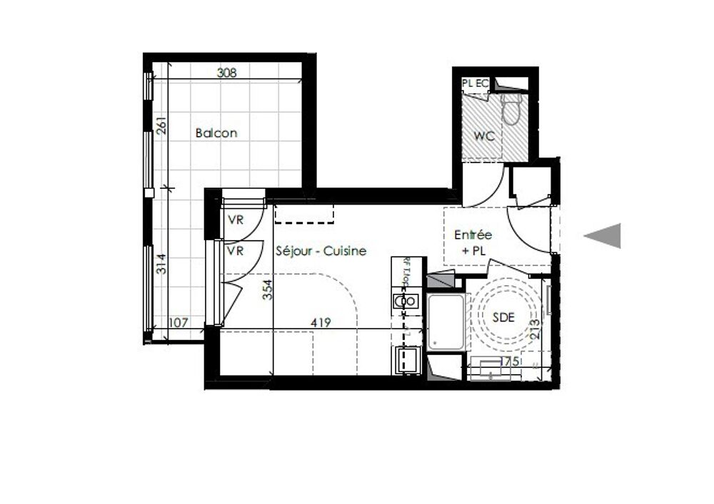 Studio avec parking et balcon au Pontet