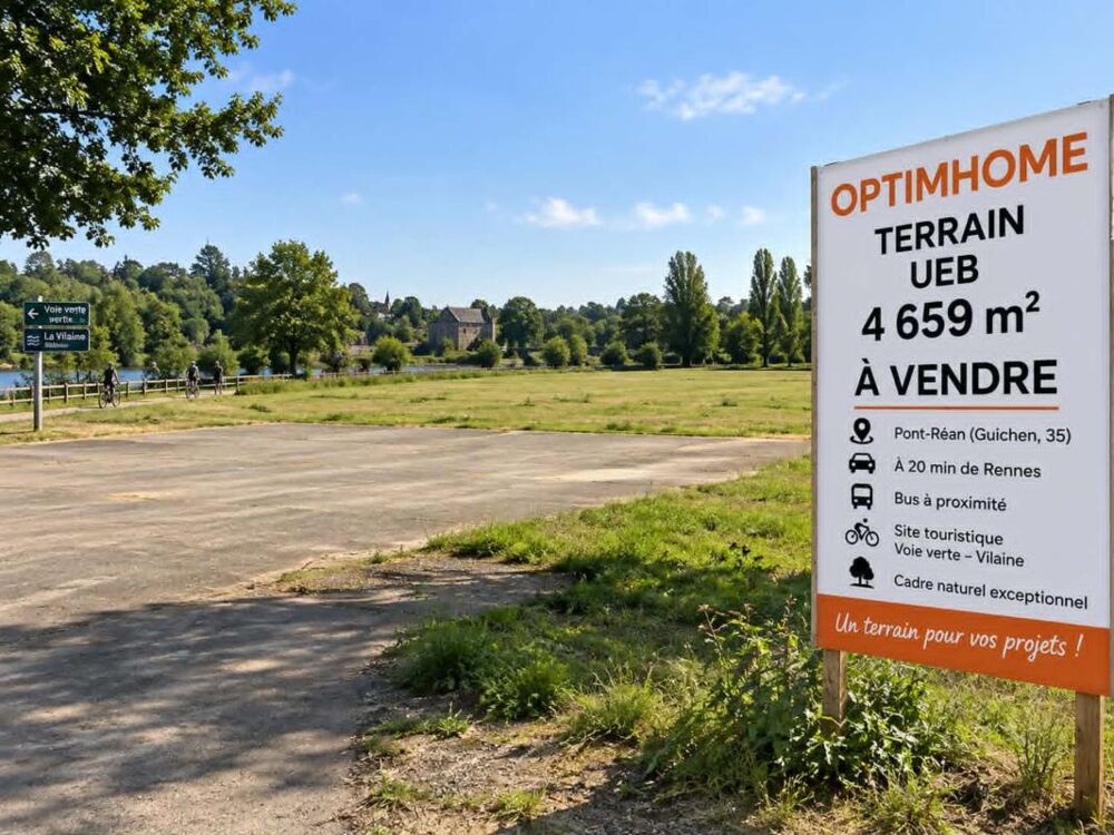 Vente Terrain Terrain à vendre – Pont-Réan / Guichen – 4 659 m² – Zone UEB Guichen