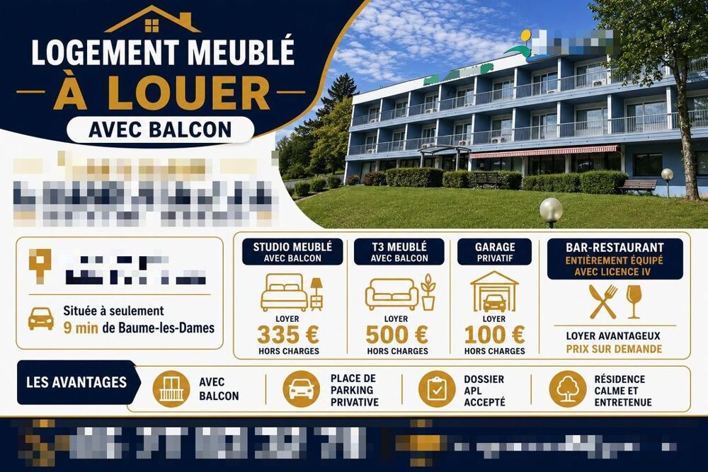Location Appartement Studio de 23m2 à louer sur Hyèvre-Paroisse Hyevre paroisse