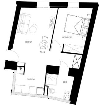  Appartement � louer 2 pi�ces 36 m�
