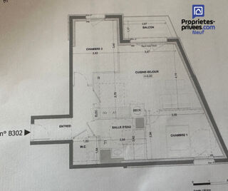  Appartement � vendre 3 pi�ces 59 m�