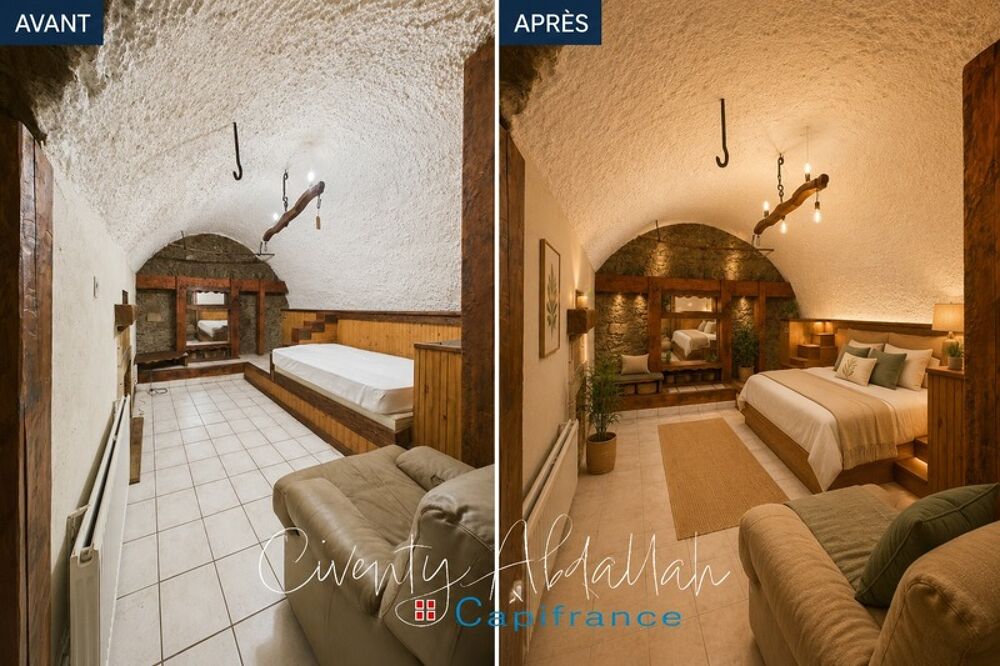 Ensemble immobilier de caractère : maison en pierre + grange