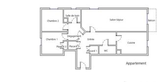  Appartement � vendre 3 pi�ces 63 m�