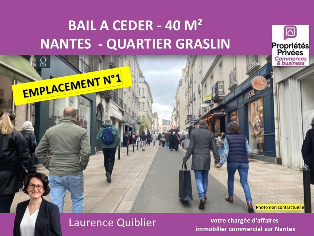   44000 NANTES - BAIL A CEDER, LOCAL COMMERCIAL 40 m² - QUARTIER GRASLIN 