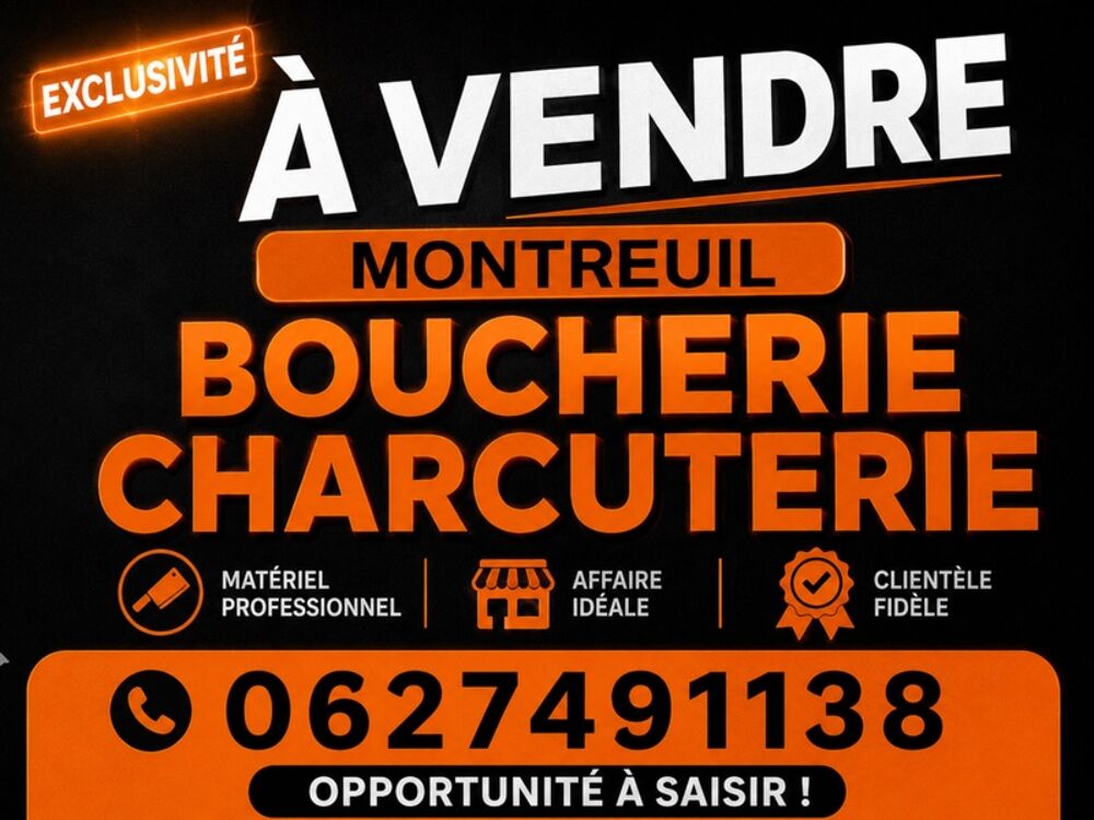   Fonds de commerce IMMEUBLE ENTIER BOUCHERIE + HABITAION  à vendre MONTREUIL (93) 