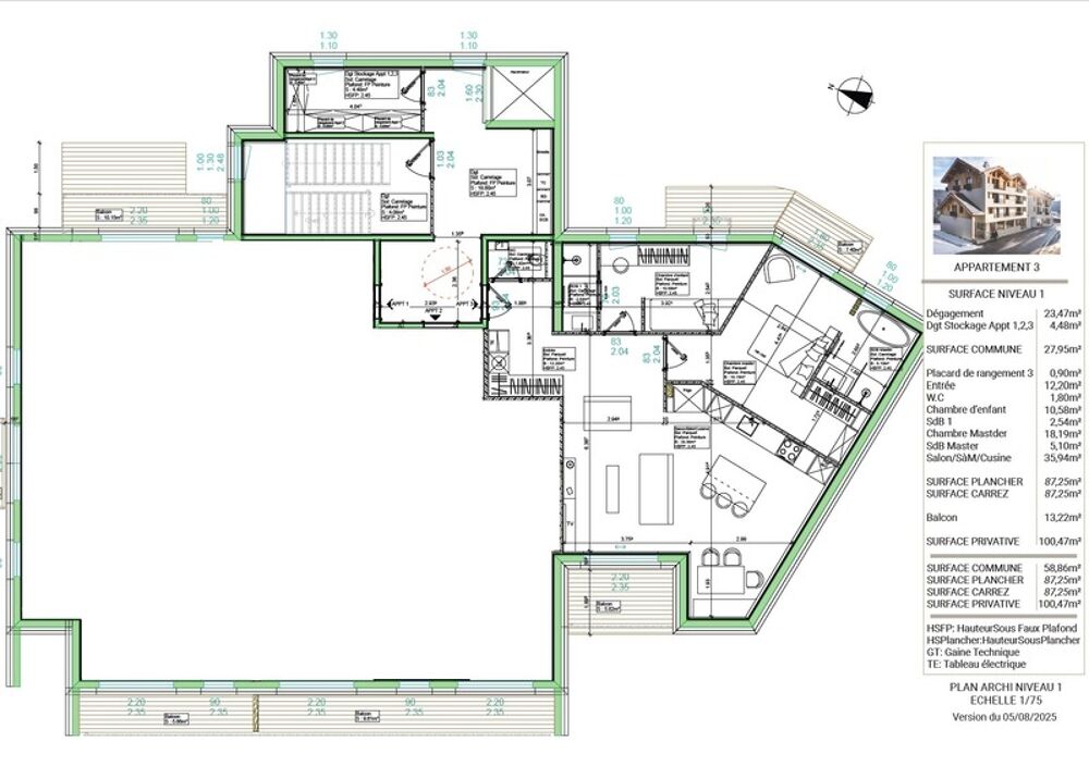 Vente Appartement ''LES BUREAUX ET LOGEMENTS DE FERDINAND'' BRIANCON  CENTRE VILLE APPARTEMENT T3 1er étage Briancon