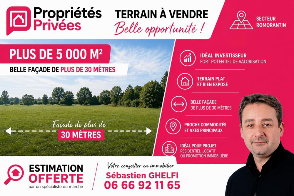 Vente Terrain proche de Romorantin-1 terrain constructible d'environ 5061 m² Romorantin lanthenay