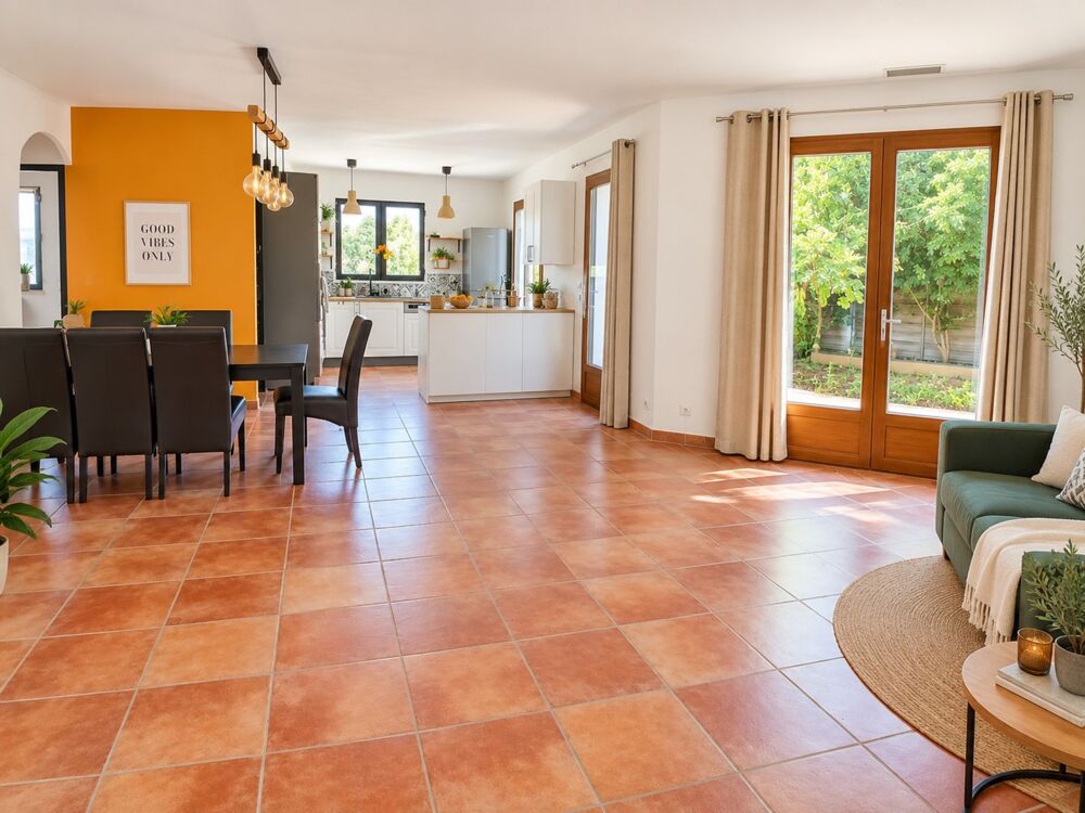 PORTIRAGNES- Villa 4 faces de plain-pied  5 chambres, piscine et jardin intimiste