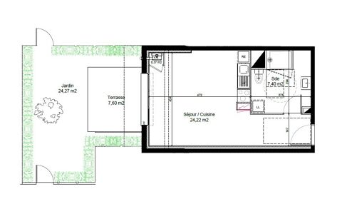  Appartement � louer 1 pi�ce 31 m�