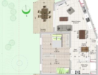  Appartement � louer 3 pi�ces 67 m�