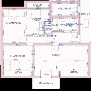  Appartement à louer 3 pièces 70 m²