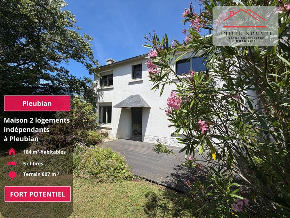 PLEUBIAN ,DEUX LOGEMENTS INDÉPENDANTS , 184 M² ,5 CHAMBRES ,TERRAIN 807 M²