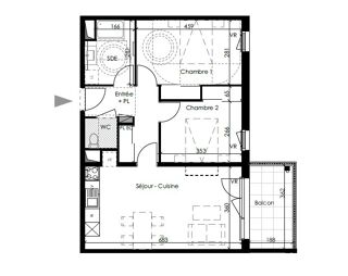  Appartement à louer 3 pièces 64 m²