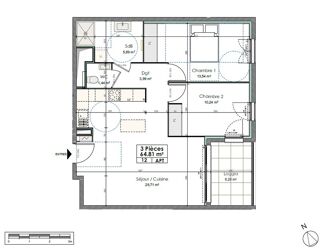  Appartement à vendre 3 pièces 65 m²