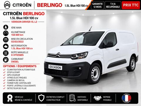 Citro&euml;n Berlingo 1&deg; Main / 1.5L B HDI 100cv Pack DRIVER 3 Places XL/L2/LONG G 2022 occasion Abbecourt 60430