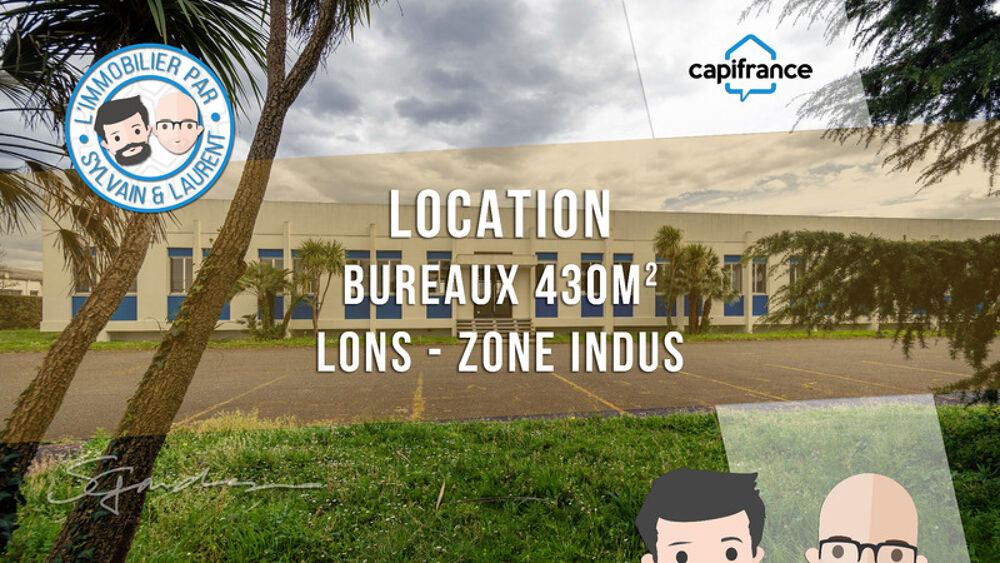   Dpt Pyrénées Atlantiques (64), à louer LONS (Banlieue de Pau) Bureau 430 m² + Parkings 