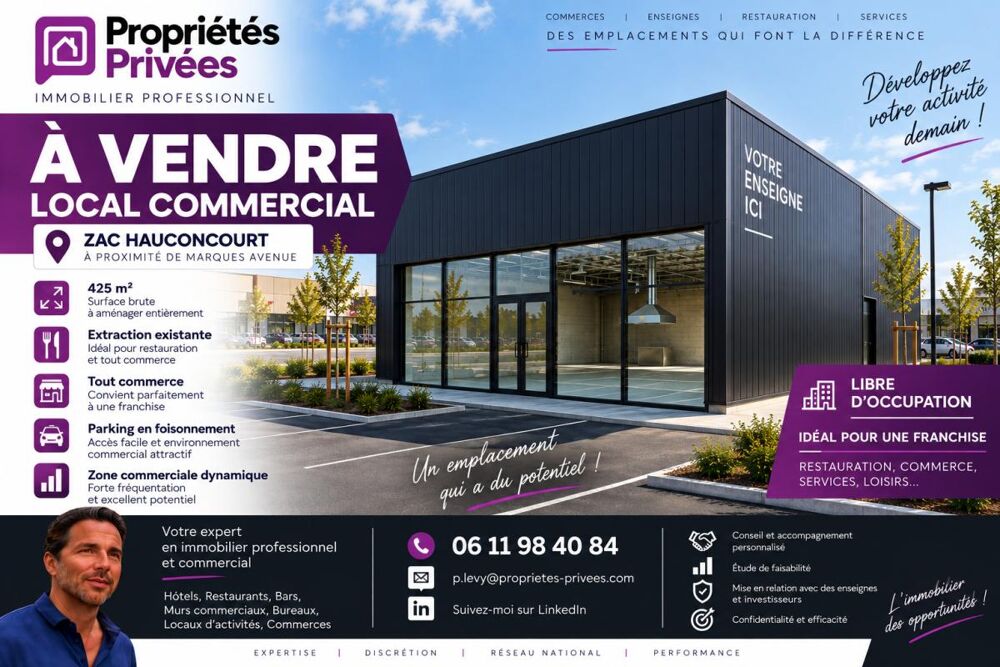   HAUCONCOURT -  MURS, LOCAL COMMERCIAL LIBRE 425 M² - EXTRACTION - TOUT COMMERCE 