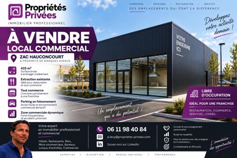 HAUCONCOURT -  MURS, LOCAL COMMERCIAL LIBRE 425 M&sup2; - EXTRACTION - TOUT COMMERCE 518800 57280 Hauconcourt