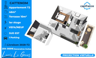  Appartement à vendre 2 pièces 46 m²