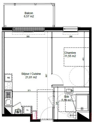  Appartement à louer 2 pièces 39 m²