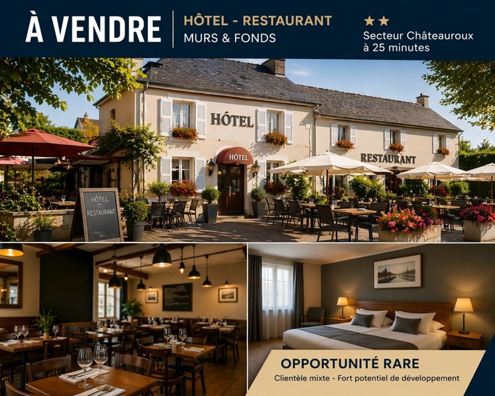   HÔTEL – RESTAURANT 2? À VENDRE – MURS & FONDS 