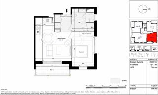  Appartement � vendre 2 pi�ces 45 m�