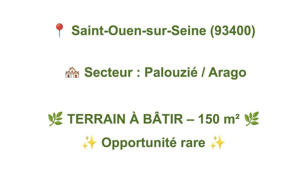 Vente Terrain Terrain Saint ouen sur seine
